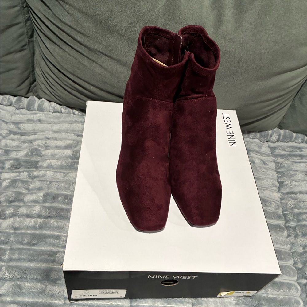 Nine West Deep Red Ankle Booties - Picture 4 of 6